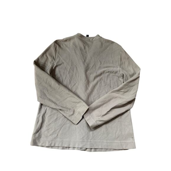 Eileen Fisher L Tan Organic Cotton Knit Cardigan Button Front Pockets Minimalist - Picture 4 of 10